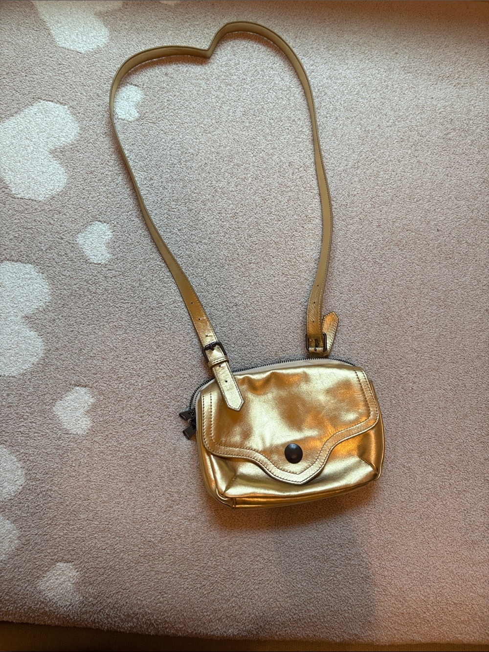 Liebeskind Metallic Gold Crossbody Bag
